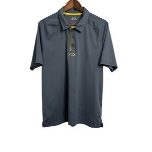 Oakley Ohydrolix Regular Fit Shirt Sleeve Polo Shirt Center Logo Spell Out Large